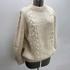 Vintage Cable Knit Fisherman's Sweater | 100% Wool